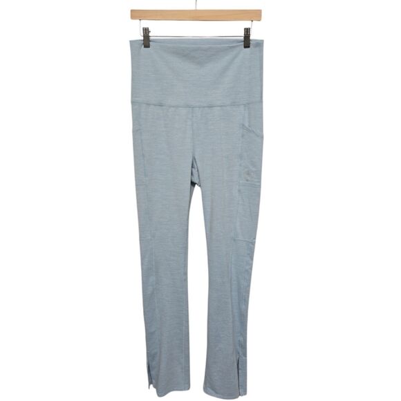 Free People Womens Movement High Rise Pale Blue Split Leg Leggings Size Medium‎ - Picture 1 of 11